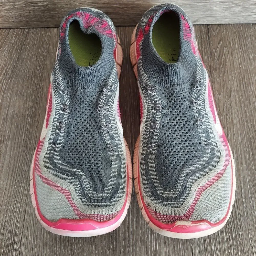 Nike Free Flyknit 5 Running Shoes, Grey Pink Foil 9.5